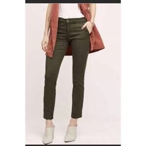 HEI HEI size 28 Pants Green skinny mid rise stretch Anthropologie‎ Tencel
